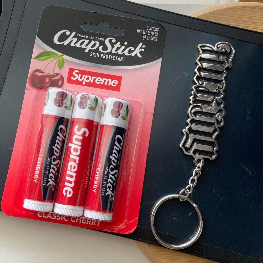 Supreme Chapstick and Ambigram Keychain